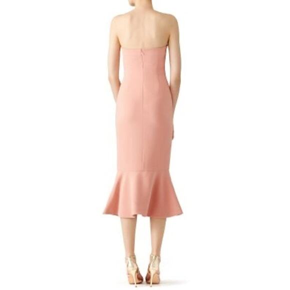 CINQ A SEPT Pink Luna Strapless Straight Neckline Hourglass Gown Dress Size 8 - Picture 2 of 11